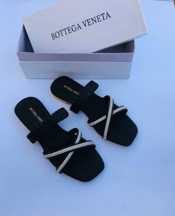 Bottega Veneta Flat Sandals Black